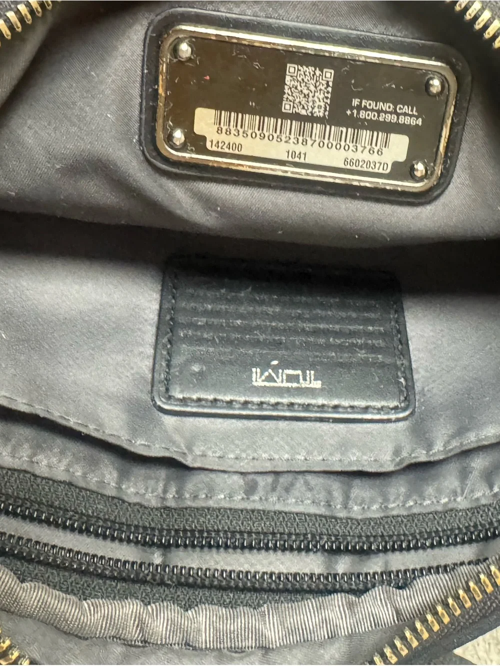 Tumi Black Nylon Crossbody Belt Bag with Top Zip